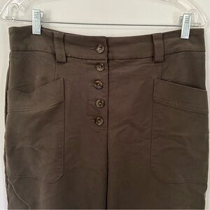 Express Olive Button-Up Trousers